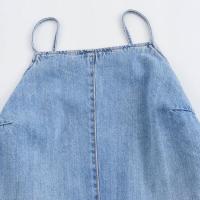 BUNO-moda para mujer, Mini monos con cremallera y espalda descubierta azul vaquero, monos Vintage con tirantes finos y cuello cuadrado, monos elegantes para mujer - details 2