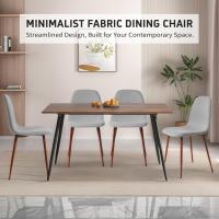 Comedor, Sillas de Cocina Modernas con Patas de Metal y Respaldo Ergonómico, Color Gris Tela, Tejido, Espuma, Unidades - details 3