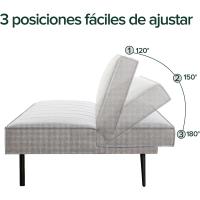 Sofá Cama - Sofá Cama Plegable 2 en 1 - Adecuado para habitaciones de invitados y espacios pequeños - PVC Negro - details 13