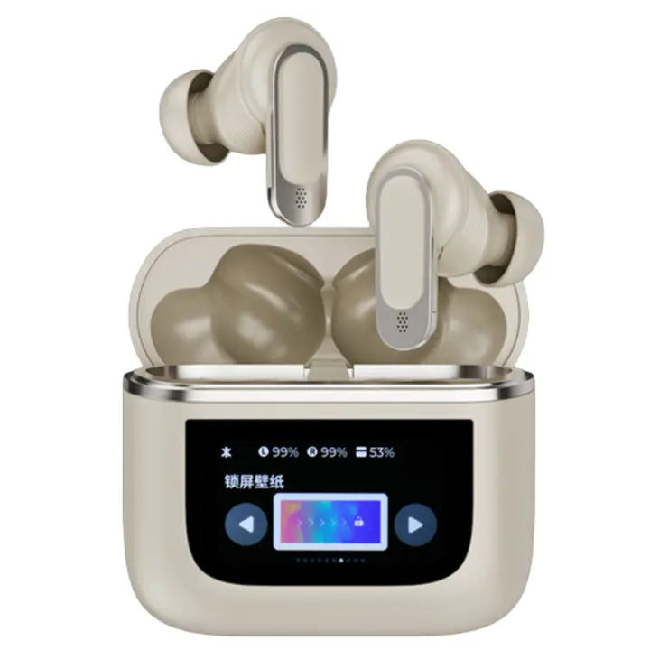 SANLEPUS 2024 Auriculares Inalámbricos, Pantalla Digital Inteligente, Micrófono Bluetooth 5.3 HD, Estéreo HiFi, Reducción de Ruido, 32H - 1