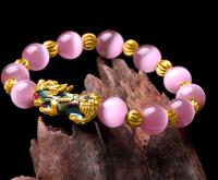 Pulsera de cobre puro que cambia de Color Pixiu Feng Shui, regalo de piedra de ojo de gato para hombre y mujer, amuleto de buena suerte, joyería - details 5
