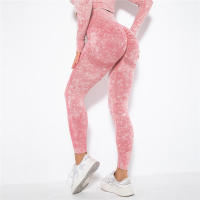 Pantalones elásticos para correr para mujer, deportes de Yoga de cintura alta sin costuras, mallas de gimnasio push-up, recién llegados - details 3