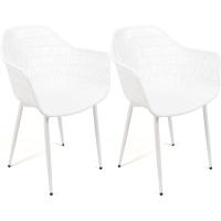 2 y 4 Sillas en Polipropileno y Metal/Madera - Asiento de Diseño Ideal para Comedor y Cocina - Varios Modelos (2, Modelo 1 - Blanco) - details 7