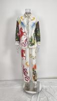 Conjunto de dos piezas de mujer de moda de manga larga con cuello de camisa informal con grafiti personalizado 2025 - details 12