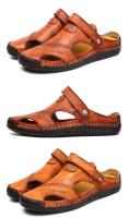 Sandalias de verano para hombre, zapatos informales de cuero genuino para hombre, sandalias de cuero para exteriores para hombre, zapatos de playa, zapatos romanos para hombre - details 20