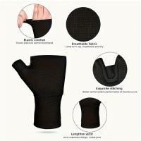 Conjunto de 2 Piezas de Mangas de Compresión para Muñecas con Soporte para el Pulgar, Guantes de Palma de Tejido de Ajuste Universal - details 2