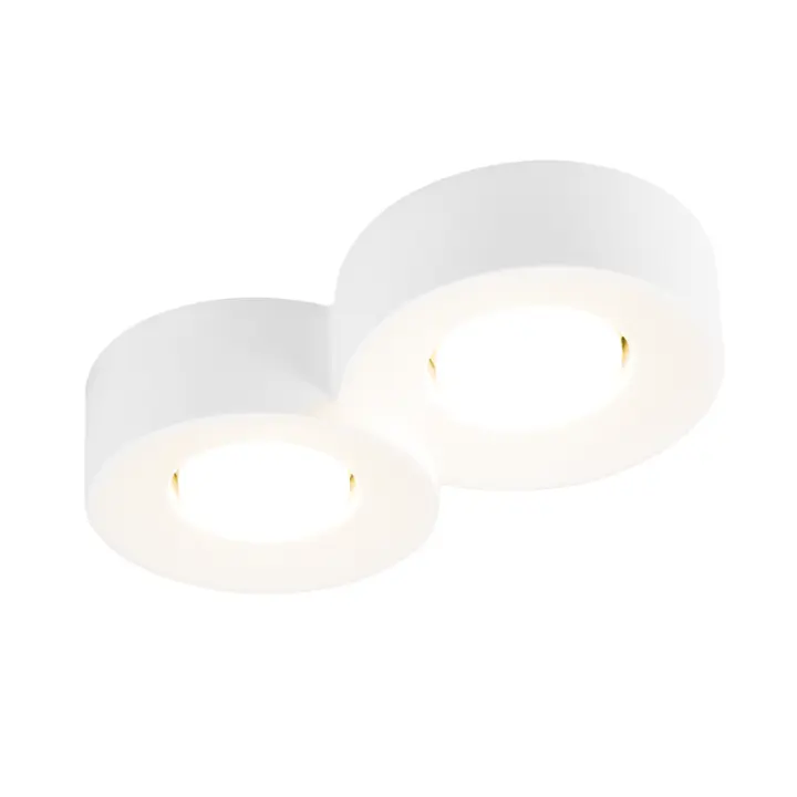CBJKTX Foco montado en superficie Luz de techo de pasillo redonda blanca Gx53 2 llamas Luz de techo moderna Max.10w - 1