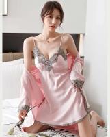 5 Unids/set Tre seda mujer Ence satén cuello en V ropa de dormir de primavera para el hogar - details 13