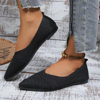 Zapatos planos de tacón plano para mujer, calzado plano plegable, cómodo y poco profundo, Color negro y liso - details 11