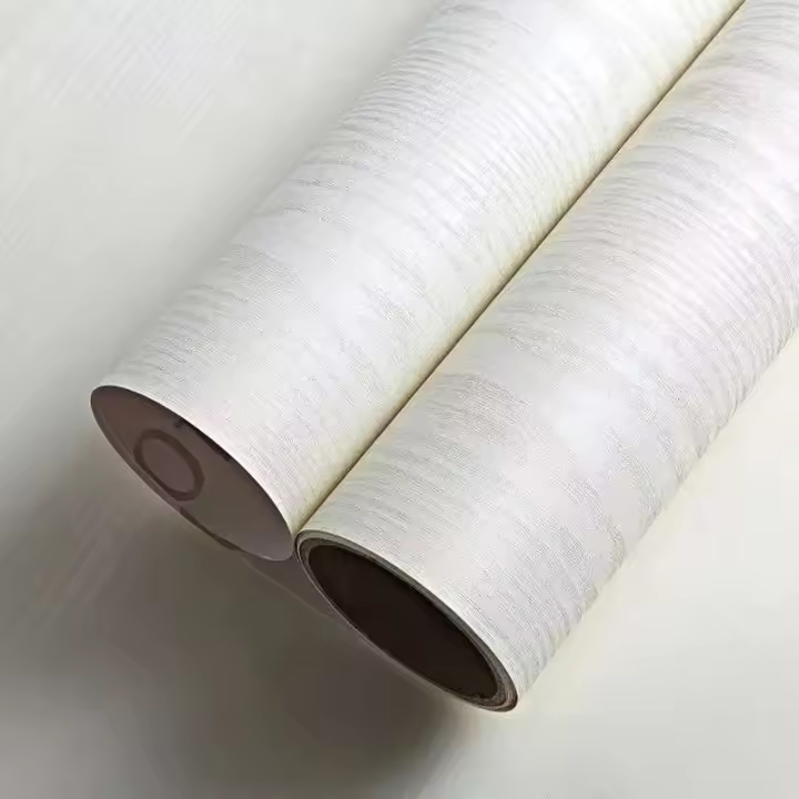 Papel tapiz autoadhesivo de grano de madera blanco puro, vinilo de PVC impermeable para armario, dormitorio, muebles, puerta, pegatina de pared de renovación - 1