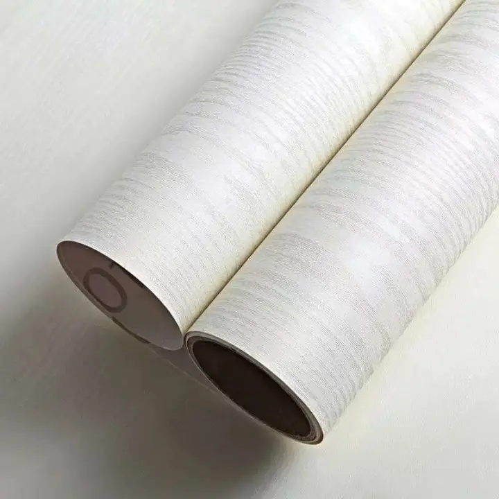 Papel tapiz autoadhesivo de grano de madera blanco puro, vinilo de PVC impermeable para armario, dormitorio, muebles, puerta, pegatina de pared de renovación - 1