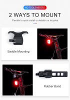 Luz trasera inteligente para bicicleta, linterna LED de seguridad, encendido/apagado automático, señal de parada, lámpara de freno, carga USB, accesorios para bicicleta - details 12