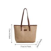 Elegante bolso de paja tejido de verano, bolso de hombro de paja informal bohemio, bolso de mano de playa de ocio para damas/niñas - details 0