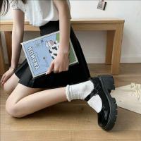Zapatos Mary Jane de mujer, nuevos, pequeños, de cuero, con tacón alto y suela gruesa, estilo universitario. - details 7
