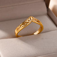Anillos de acero inoxidable para mujeres y hombres, anillo de tótem de planta de Color dorado, joyería para dedo para fiesta de boda, regalo de tendencia 2024 - details 1