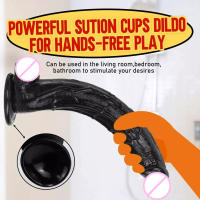 Consolador realista de 12 pulgadas, juguetes sexuales para adultos para mujeres y hombres, consolador enorme negro realista con punto G y clítoris con ventosa fuerte para jugar con manos libres, consolador anal flexible para lesbianas con correa (negro) - details 3