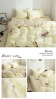 Juego de Ropa de Cama Negra para Niños y Niñas Algodón Lavado Funda de Edredón Sencillo Moda Sábana y Funda de Almohada para Habitación - details 19