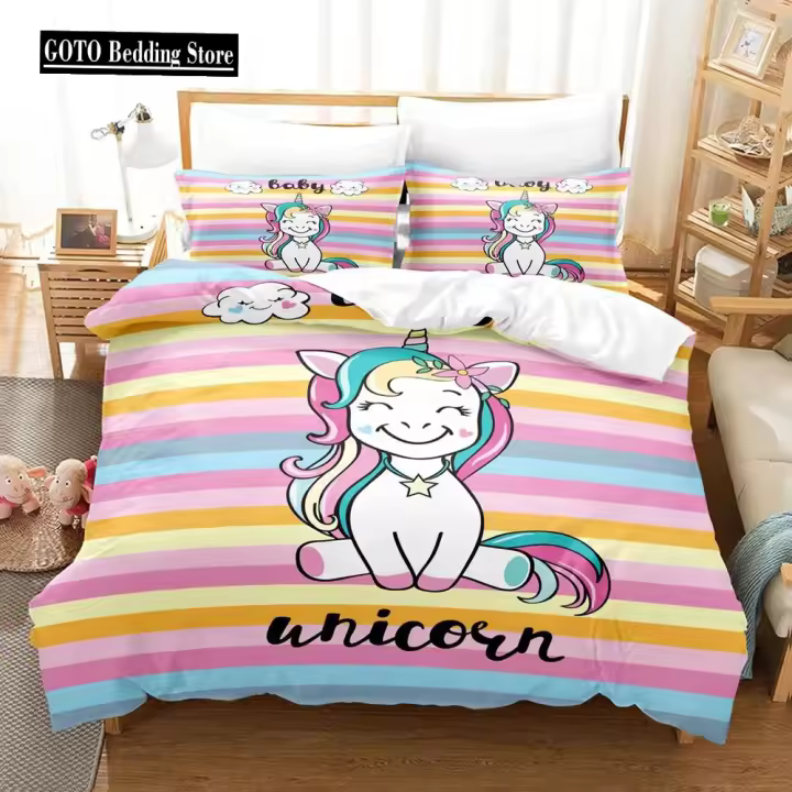 Conjunto de Ropa de Cama de Unicornio Soñador Cubierta de Edredón Invernal para Adultos y Niños - 1