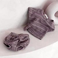 Conjunto de ropa de bebé con forro de verano, camiseta a rayas y bombachos, 2 uds., traje de ropa para niño, conjunto de ropa nfant de algodón puro, 2024 - details 9