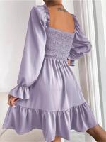 Elegante Vestido de Manga Larga para Mujer Color Sólido, con Volantes, Alta Calidad y Lujo Diseñador - details 21