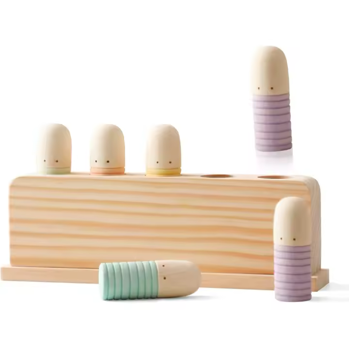 Juguetes de clasificación de colores de madera, marionetas multicolores, Juguetes Educativos de aprendizaje preescolar, STEM Montessori - 1