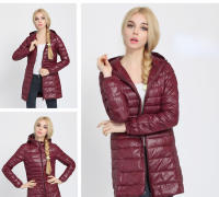 Chaqueta de Plumífero Cálido y Largo para Mujer con Capucha, Bolsa de Almacenamiento Portátil, Abrigo de Moda en Talla Grande - details 8