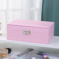 Organizador de Joyería de Cuero de Dos Capas Caja de Almacenamiento de Joyas con Cerradura para Collares, Pendientes, Anillos Regalo Ideal para Mujeres y Niñas - details 5