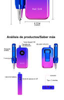 35000RPM Taladro Eléctrico para Uñas Portátil sin Cable Velocidad Ajustable Bajo Ruido - details 10
