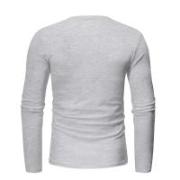 Día del padre Ropa transfronteriza de primavera y otoño Camiseta para hombres europeos y americanos Camisa básica Henry de manga larga para hombres - details 36