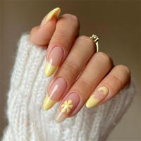 24Pcs Uñas Postizas De Póker Manicura Ballerina Removible Almendra Uñas Falsas De Decoración Para Mujeres Y Niñas Uñas Postizas De Cuchara Completo - details 15