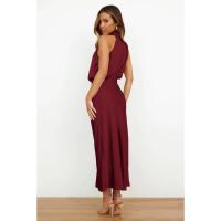 BUNO-Vestido largo sin mangas de satén de seda de gama alta para mujer, vestidos elegantes a la moda para celebridades, vestido de noche, ropa de fiesta para mujer - details 46