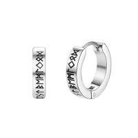 Pendientes de aro de runa vikinga de acero inoxidable Unisex, joyería religiosa, 12 Mm - details 1