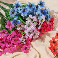 Ramo de flores artificiales de plástico para Decoración de mesa, flores falsas para jardín, porche, ventana, habitación del hogar, bricolaje - details 9