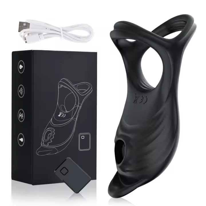 Anillo vibrador para pene para hombre, estimulador de clítoris, masaje del punto G, juguete sexual con Control remoto, 5 modos - 1