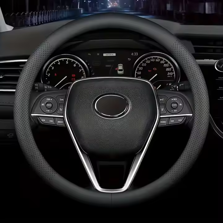 Cubierta de Volante de Cuero Falsito Premium Napa Antideslizante, Transpirable, Ajuste Universal para Todos los Modelos de Coches Hecho en China - 1
