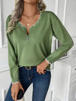 Otoño Invierno suéteres de punto con cuello redondo para mujer jersey casual - details 2