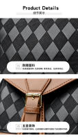 Mochila de Moda Coreana para Mujer de Alta Gama Ligera, a Cuadros, Bolso de Hombro Doble, Tendencia para Trabajo y Viajes - details 10