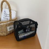 Bolsa de maquillaje de malla ligera, bolsillos para artículos de tocador de viaje con visibilidad, bolsa transparente con cremallera de gran capacidad, lápiz labial - details 11