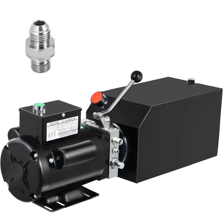 SucceBuy Unidad de energía hidráulica de 14 cuartos, bomba de elevación de automóvil de 2950 PSI, paquete hidráulico de remolque de descarga, 230 V 60 Hz 1 PH, taller de reparación de automóviles, tanque de depósito de aceite - 1