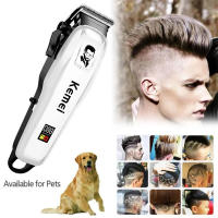 Kemei-cortadora eléctrica inalámbrica profesional para hombre, máquina para cortar el pelo, recargable por USB, con pantalla LCD - details 1