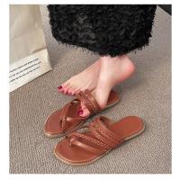 Sandalias de Mujer Verano 2025 Punta Redonda Moderna - Tejido Artesanal con Doble Estilo Playa y Ciudad - Zapatos Deportivo Elegante de Moda para Vacaciones (Estilo Havaianas) - details 17