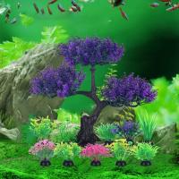 Acuario de plástico, plantas artificiales submarinas, simulación realista, hierba de agua, adorno de plantas acuáticas divertidas - details 4