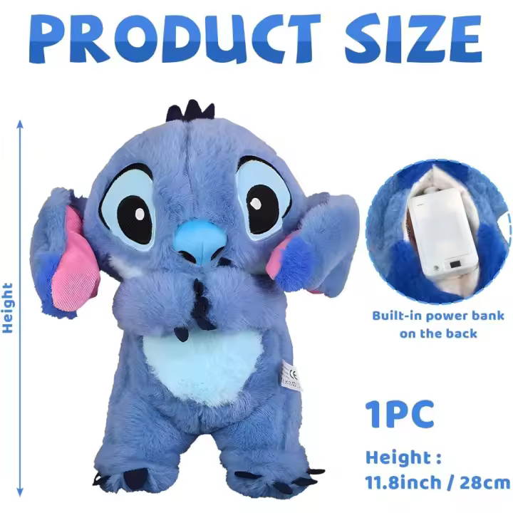 Peluche de 28cm para Aliviar la Anxiiedad Juguete de Dormir de Bebé con Música, Luces, Movimientos de Respiración Rítmicos - 1