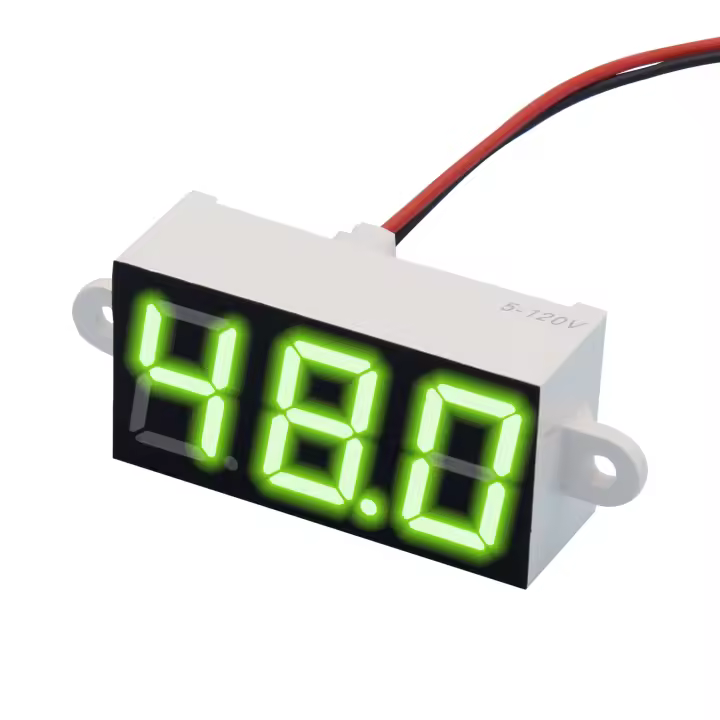 Voltímetro Digital LED Impermeable Monitor de Capacidad de Batería de Coche Eléctrico 2 Cables - 1