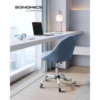 Silla de Escritorio Giratoria de Algodón y Lino Altura Ajustable, Comodidad de Almohada, Azul Pálido - details 1
