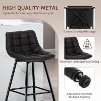 2X Taburete de Bar con Respaldo Paquete de 2 Marco de Metal Muebles Cocina Asiento de Cuero Sintético Taburete Alto Cocina Sillas Altas Bar Cocina Antracita BH249an-2 - details 5