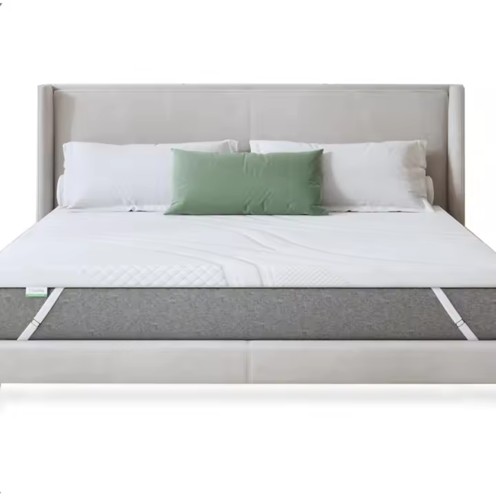 Topper Viscoelástico 90x200 5 cm, Topper Colchón de Gel, Sobrecolchón Colchón de Espuma Viscoelástica, Topper de Bambú, Cubrecolchón Extraíble y Lavable, Blanco - 1
