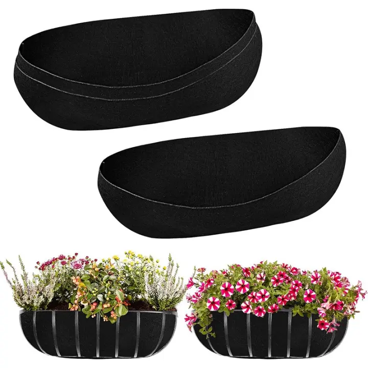 3pcs Planter Liner Trough Liner Hanging Planter Basket Liners Non-woven Plant Grow Bag Liner - 1