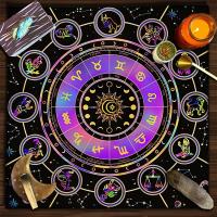 Mantel de Jardín Lunar Tela de Tarot Decoración de Mesita de Brujería Almohadillas de Astrología - details 6