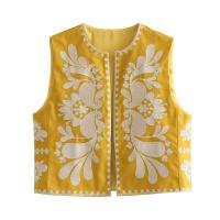 BUNO-2025 Chaleco corto con bordado Floral Vintage para mujer, chaqueta, chalecos de estilo nacional para mujer, chaleco informal elegante, Tops - details 8